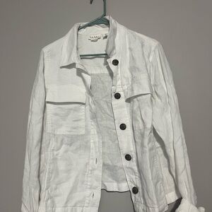 Nicole Miller White Utility Jacket Classic Style